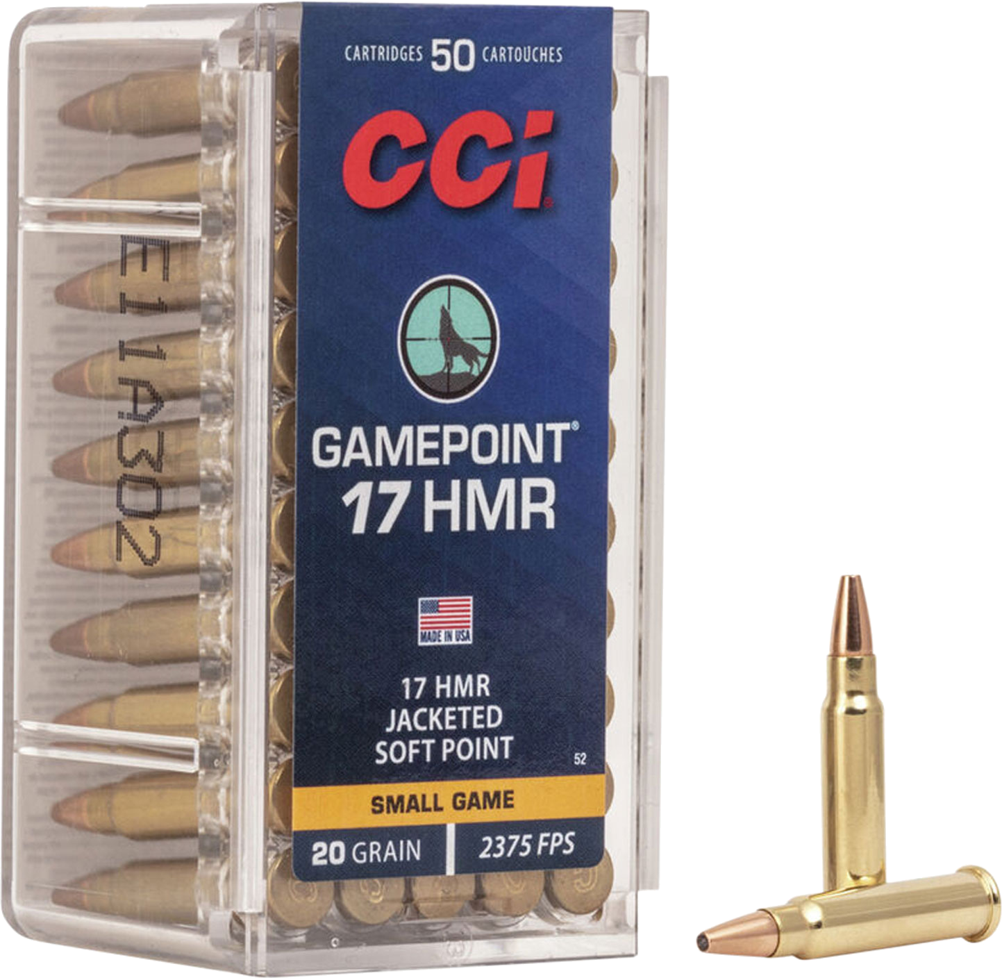 Cci .17 HMR 20gr JSP Brass – 50rd