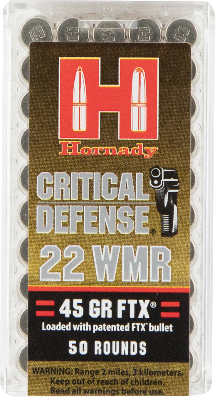 Hornady .22 WMR 45gr CRITICAL DEFENSE Brass – 50rd